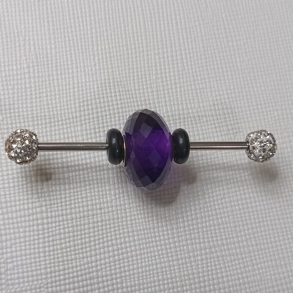 Trollbeads Amethyst Bead Genuine Faceted Gemstone Silver 925 Bead